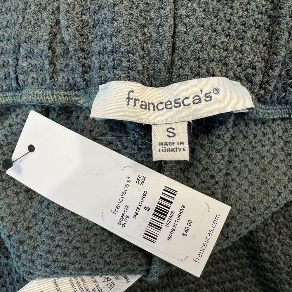 NWT Francesca’s Julia Hunter Green Waffle Knit Lounge Set, Top & Bottom - Small - Picture 7 of 16